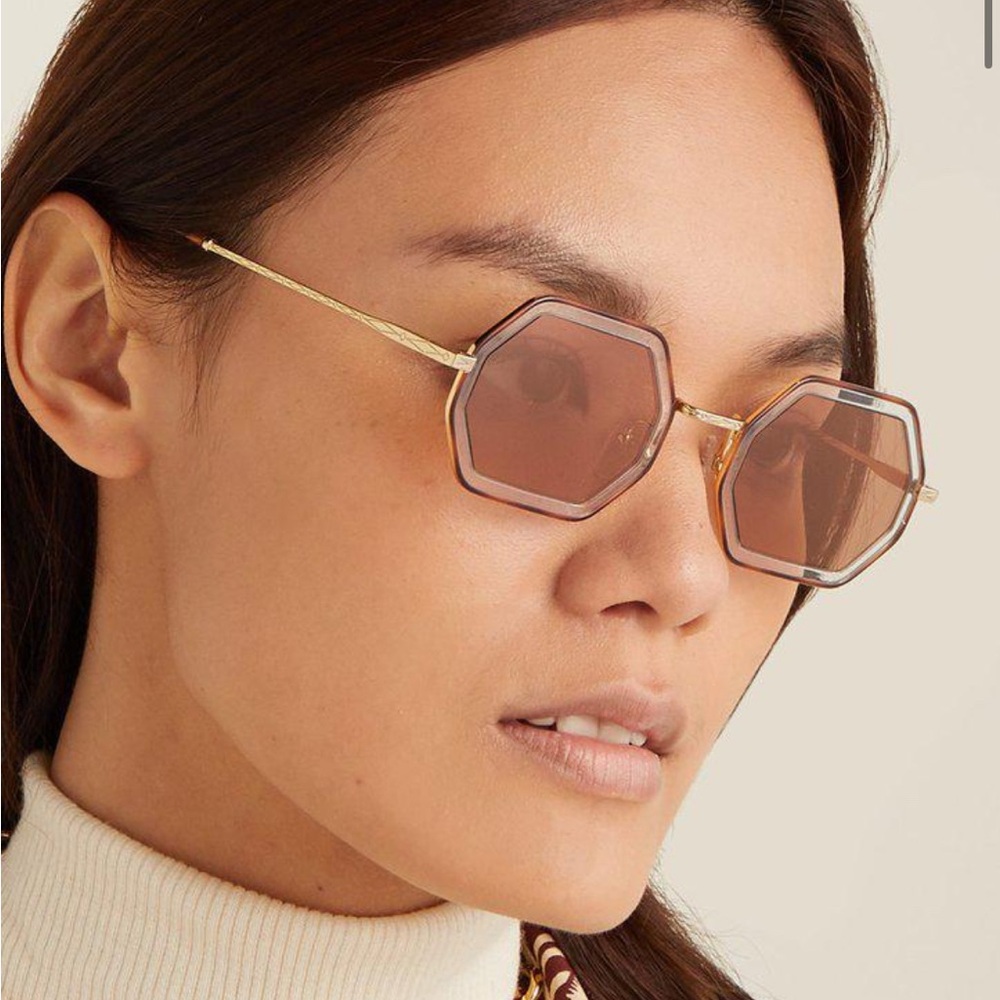 Chloe Tally Octagon Gold Sunglasses